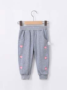 Young Girl Heart Print Sweatpants