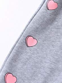 Young Girl Heart Print Sweatpants