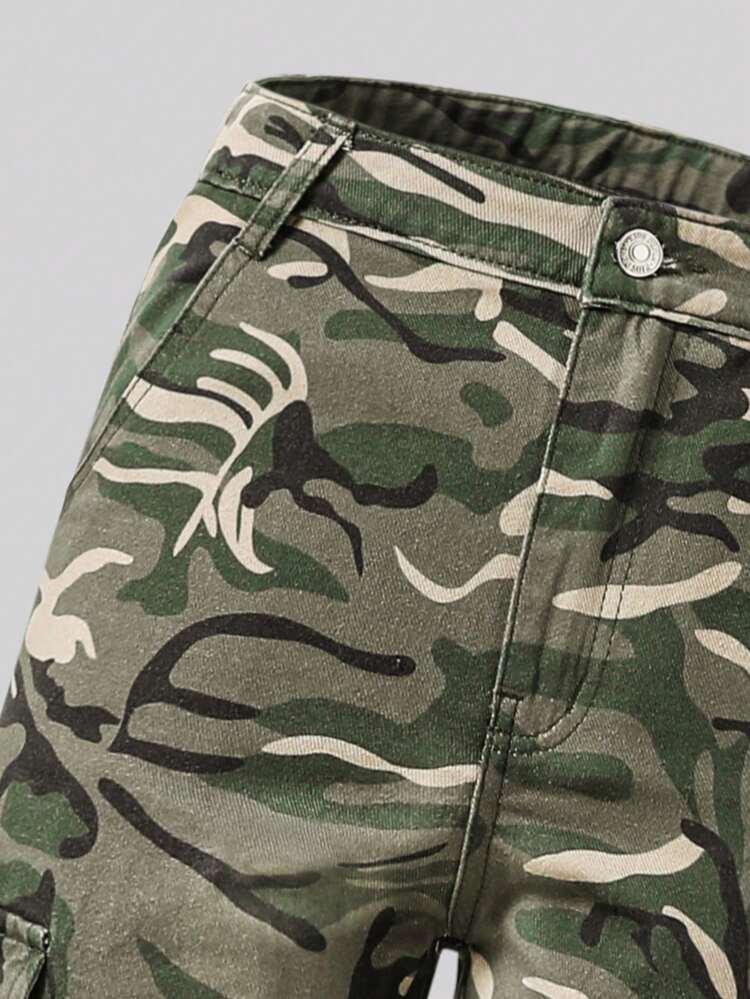 Vintage Streetwear Camouflage Loose Casual Straight Leg Jeans For Teenage Girls