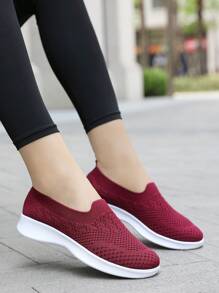 Chaussures Pour Femme Confortable Coupe-Bas Décontracté Athlétique - Rouge - Voir 4