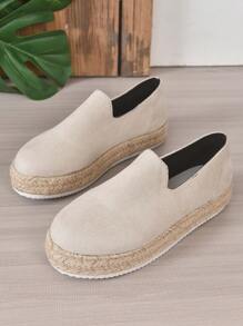 女性春夏時尚休閒舒服的平底鞋 - 米色 - 查看 5