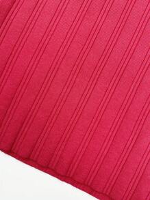 SHEIN Unity Solid High Neck Sweater Vest - Hot Pink - View 4