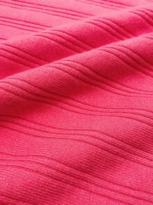 SHEIN Unity Solid High Neck Sweater Vest - Hot Pink - View 8