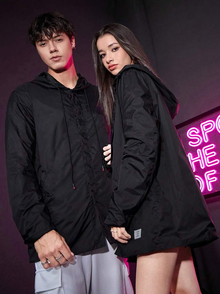 SWAVVY 1 Casaco Com Capuz Masculino Com Zíper - Preto - Ver 1