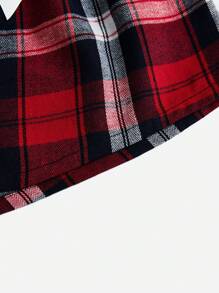 SHEIN 3pcs Plaid Print Bow Front Pajama Sleep Shorts - Multicolor - View 5