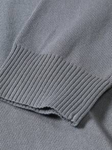 Manfinity Homme 男士素色高領套頭毛衣 - 灰色 - 查看 6