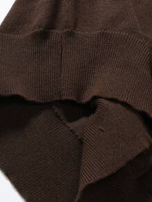 Aesthetic Post 男士植物刺繡拼接邊毛衣背心 - 咖啡棕 - 查看 6