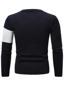 Manfinity Homme Nam Khối màu Áo len - Nhiều màu - Xem 2