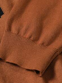 Manfinity Homme Men Color Block Sweater - Brown - View 5