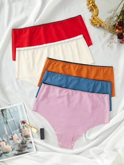 大碼5件素色簡約風內褲