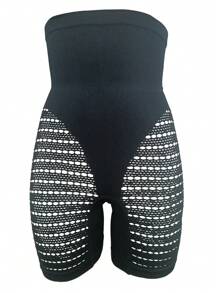 鏤空高腰平角褲 - 黑色 - 查看 1