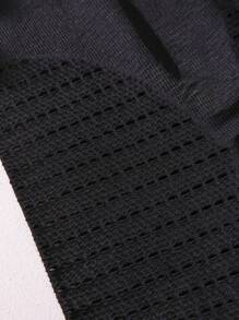 鏤空高腰平角褲 - 黑色 - 查看 5