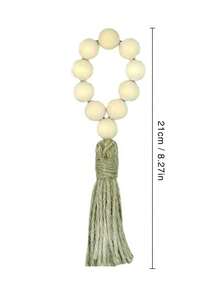 1入組木頭自然國家風格餐巾環餐巾環套裝,桌子裝飾用品 - 米色 - 查看 3