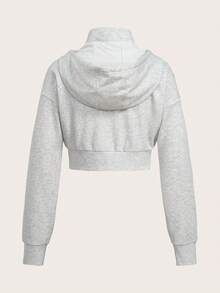 Lifespree Dây kéo Thả vai Dây rút Mùa vụ áo có mũ Jacket thể thao - Màu Xám nhạt - Xem 7