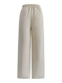 SHEIN Tween Girl Solid Straight Leg Trousers - Apricot - View 2
