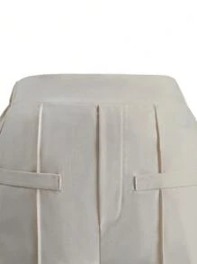 SHEIN Tween Girl Solid Straight Leg Trousers - Apricot - View 3