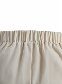 SHEIN Tween Girl Solid Straight Leg Trousers - Apricot - View 5