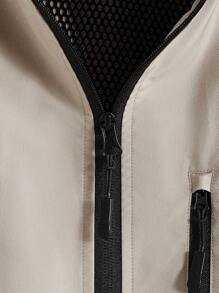 GENTILAND Nam Dây kéo Áo khoác vest - Màu Khaki - Xem 5