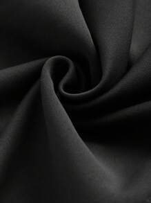 SHEIN EZwear Drop Shoulder Zipper Up Super Crop Drawstring Hoodie Without Cami Top In Fall/Winter - Black - View 4