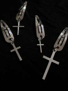 ROMWE Goth 随机 6 件十字架装饰发夹街头爪夹发夹发夹
