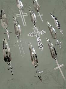 ROMWE Goth 随机 6 件十字架装饰发夹街头爪夹发夹发夹