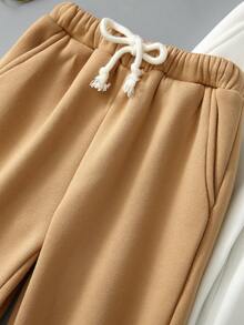 SHEIN 男小童3入組彈性針織運動褲帶彈性袖口,休閒校園風格 - 彩色 - 查看 4