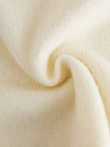 SHEIN Teen Girl Long-sleeve Color Block Pullover With V-neckline And Relaxed Fit - Beige - View 3