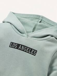 Cozy Pixies Áo nỉ in chữ cho bé trai - Màu xanh Bạc hà - Xem 4