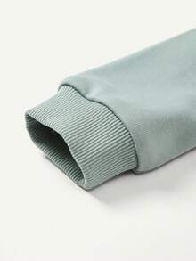 Cozy Pixies Áo nỉ in chữ cho bé trai - Màu xanh Bạc hà - Xem 7