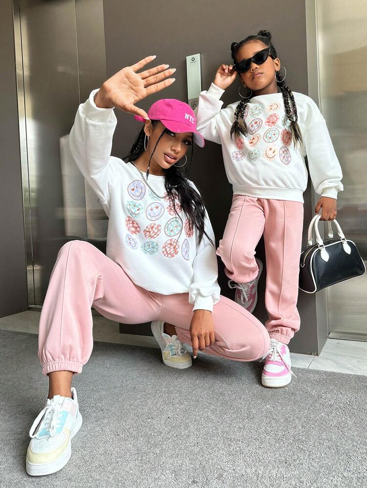 Tween Girl 1pc Cartoon Graphic Drop Shoulder Sweatshirt