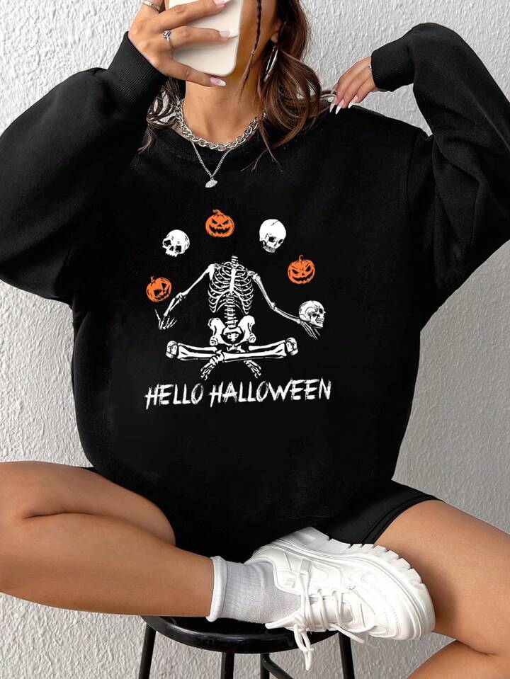halloween sweatshirt shein