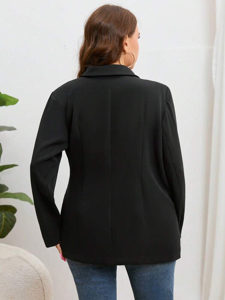 Plus Lapel Neck Tie Side Blazer