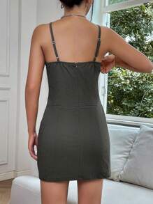 SHEIN EZwear 拉鏈細節吊帶連衣裙