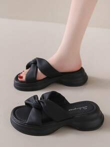Hàng Mới Nền tảng Dày Đáy Dép xăng đan Đối với phụ nữ , Giải trí Thể thao bờ biển Giày dép Với Thêm Chiều cao Cho mùa hè - màu đen - Xem 5
