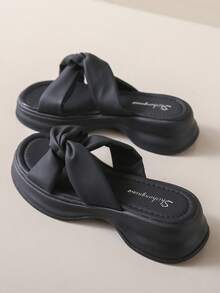 Hàng Mới Nền tảng Dày Đáy Dép xăng đan Đối với phụ nữ , Giải trí Thể thao bờ biển Giày dép Với Thêm Chiều cao Cho mùa hè - màu đen - Xem 7