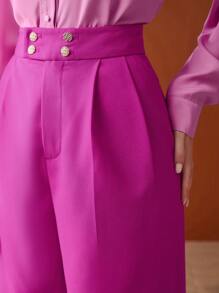 MOTF PREMIUM WIDE SUIT PANTS - Hot Pink - View 3