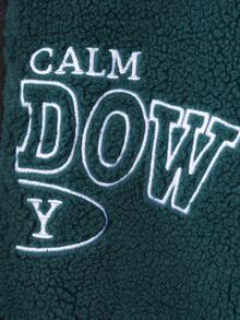 SHEIN 男大童1入組字母刺繡雙色搖粒絨夾克&1入組衛褲 - 彩色 - 查看 4