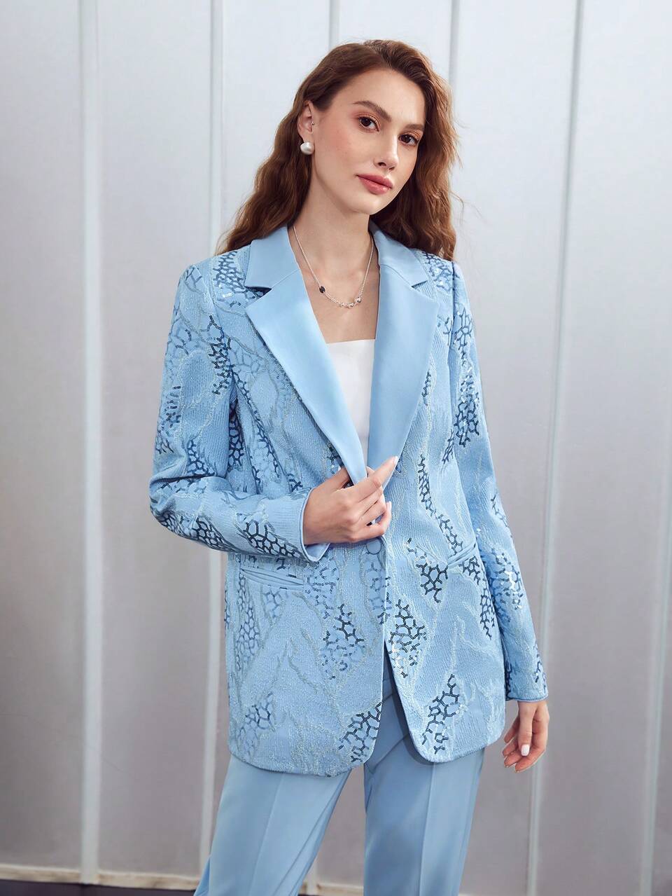 SEQUIN EMBELLISHED BLAZER