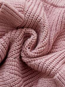 SHEIN Young Girl Ruffle Trim Sweater Vest - Dusty Pink - View 4