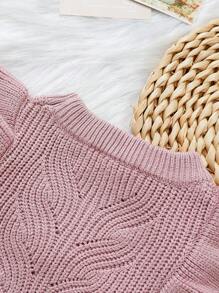 SHEIN Young Girl Ruffle Trim Sweater Vest - Dusty Pink - View 5