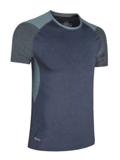 Manfinity Sport Corelite 男士條紋圖案插肩袖運動T恤