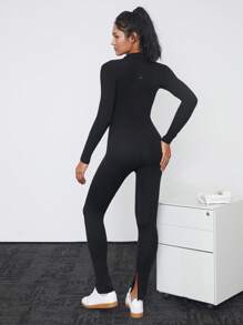 GLOWMODE Softflux半拉鍊分裂搭扣連身衣 - 黑色 - 查看 2