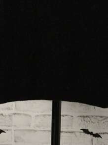 SHEIN Tween Boy Halloween Pumpkin Pattern Raglan Sleeve Sweater - Black - View 4