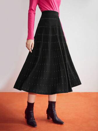 MOTF PREMIUM CASHMERE SILK-BLEND SKIRT WITHOUT BELT