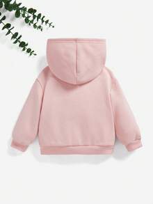 Áo nỉ lót giữ nhiệt in chữ cho bé gái - Màu Hồng baby - Xem 2