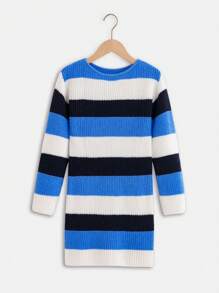 SHEIN Tween Girl Colour Block Jumper Dress - Multicolor - View 1