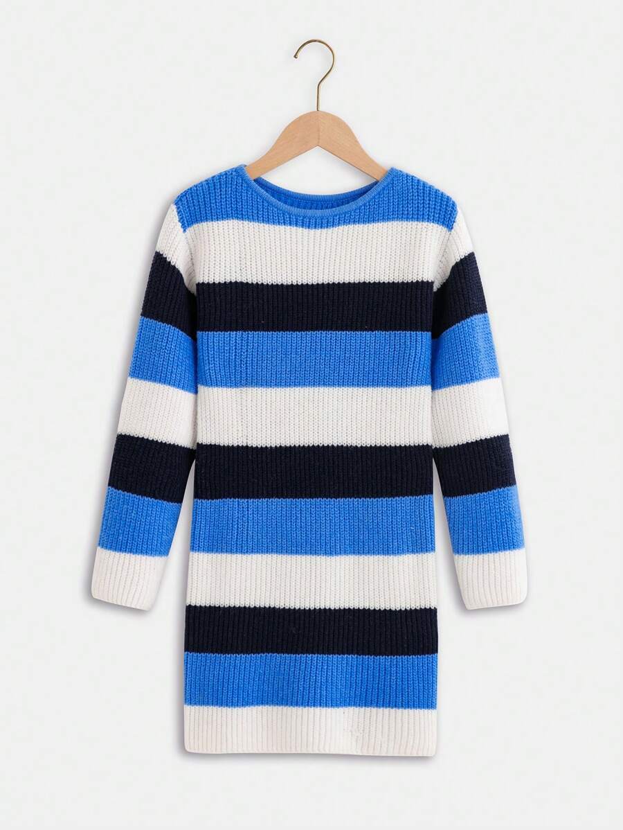 SHEIN Tween Girl Colour Block Jumper Dress - Multicolor - View 1