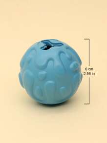 1pc Rubber Pet Food Leaking Chew Toy Ball - Blue - View 3