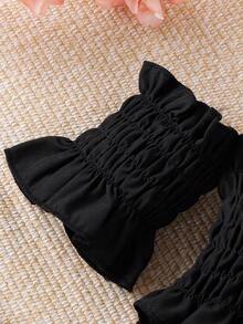 嬰兒挖肩打褶上衣和工裝褲 - 彩色 - 查看 3