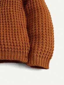 Cozy Pixies Baby Girls' Hooded Cardigan With 3d Ears Detail, Long Sleeve Casual Knit Sweater - Brown - View 6